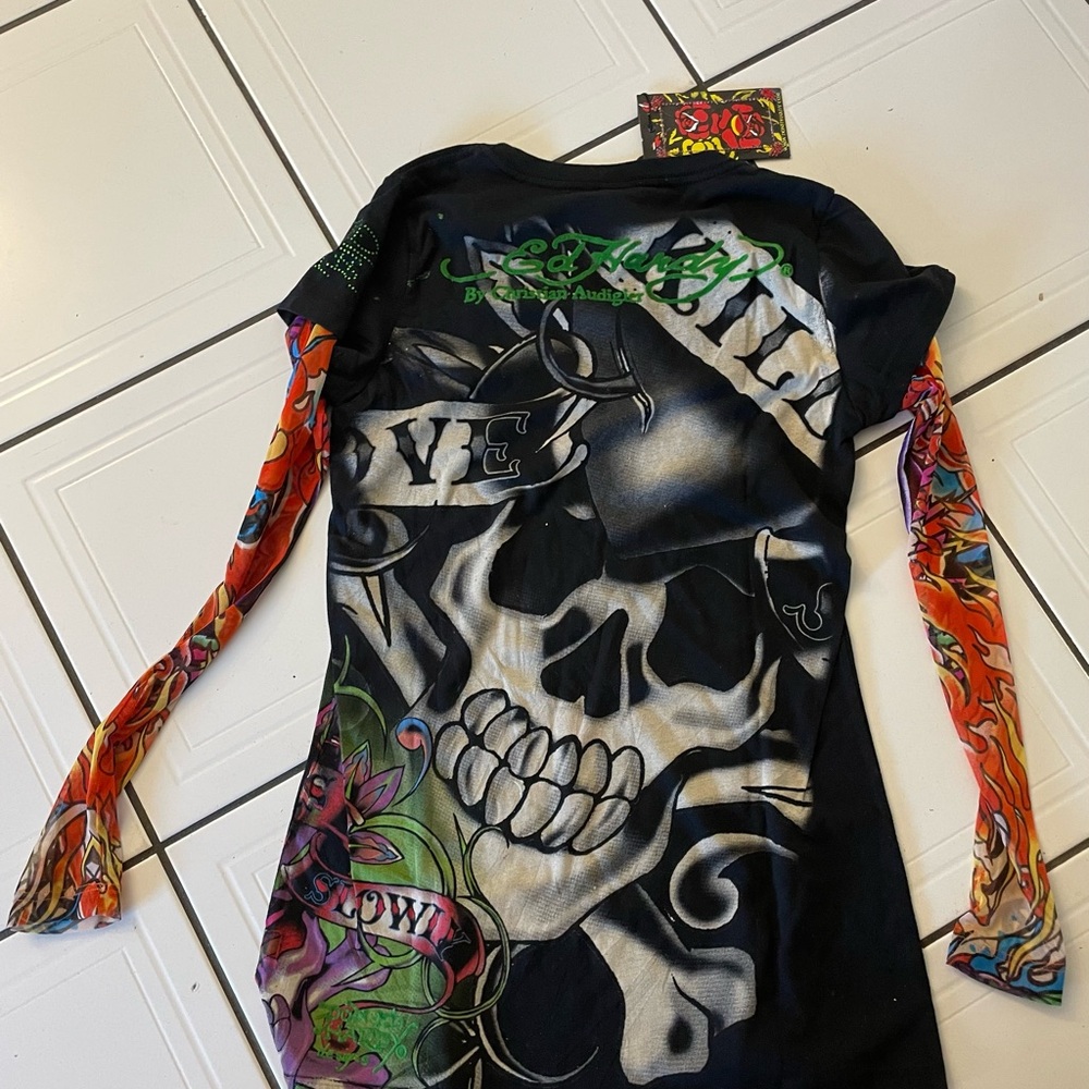 Ed Hardy Christian Audigier Love Kills Slowly Top Original True Vintage NWT Sz M